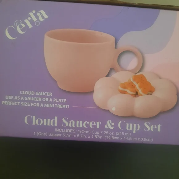 Ceria Pink Cloud Saucer & Cup Set - Picture 2 of 8
